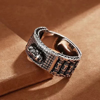 Anillo de pareja de ruedas de oración de riqueza FengShui PiXiu de la suerte