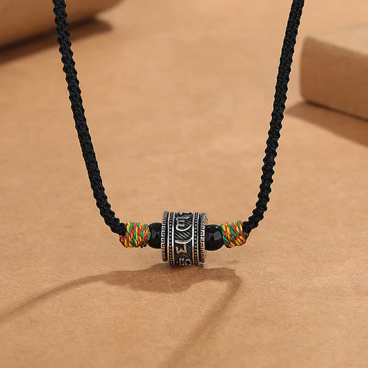Piedras de Buda Tibet Om Mani Mom Hum Swastika PiXiu Cobre Sabiduría Collar Colgante
