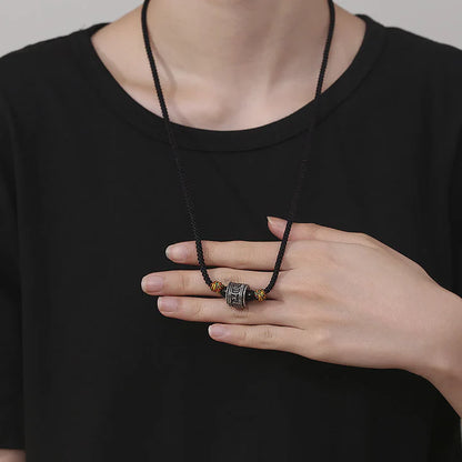 Piedras de Buda Tibet Om Mani Mom Hum Swastika PiXiu Cobre Sabiduría Collar Colgante