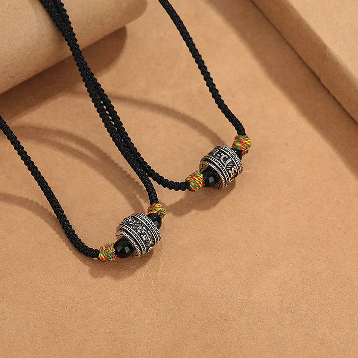 Piedras de Buda Tibet Om Mani Mom Hum Swastika PiXiu Cobre Sabiduría Collar Colgante