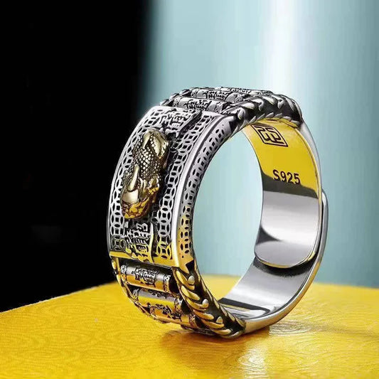 Anillo de pareja de ruedas de oración de riqueza FengShui PiXiu de la suerte